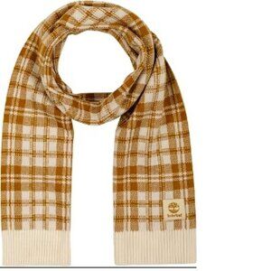 BNWT TIMBERLAND plaid scarf in wheat (OS)